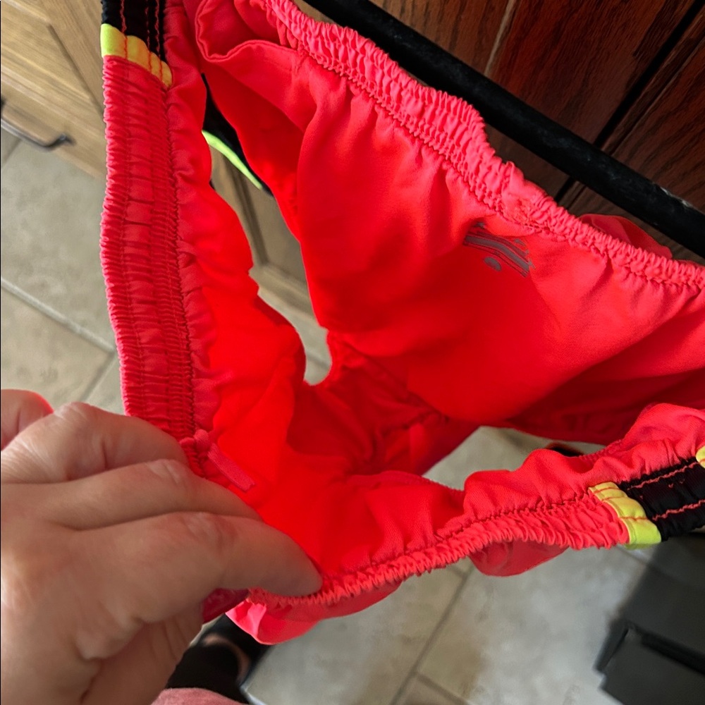 NIKE Dri-Fit Tempo 3” running race Shorts hot pink yellow black women’s medium - Picture 5 of 6